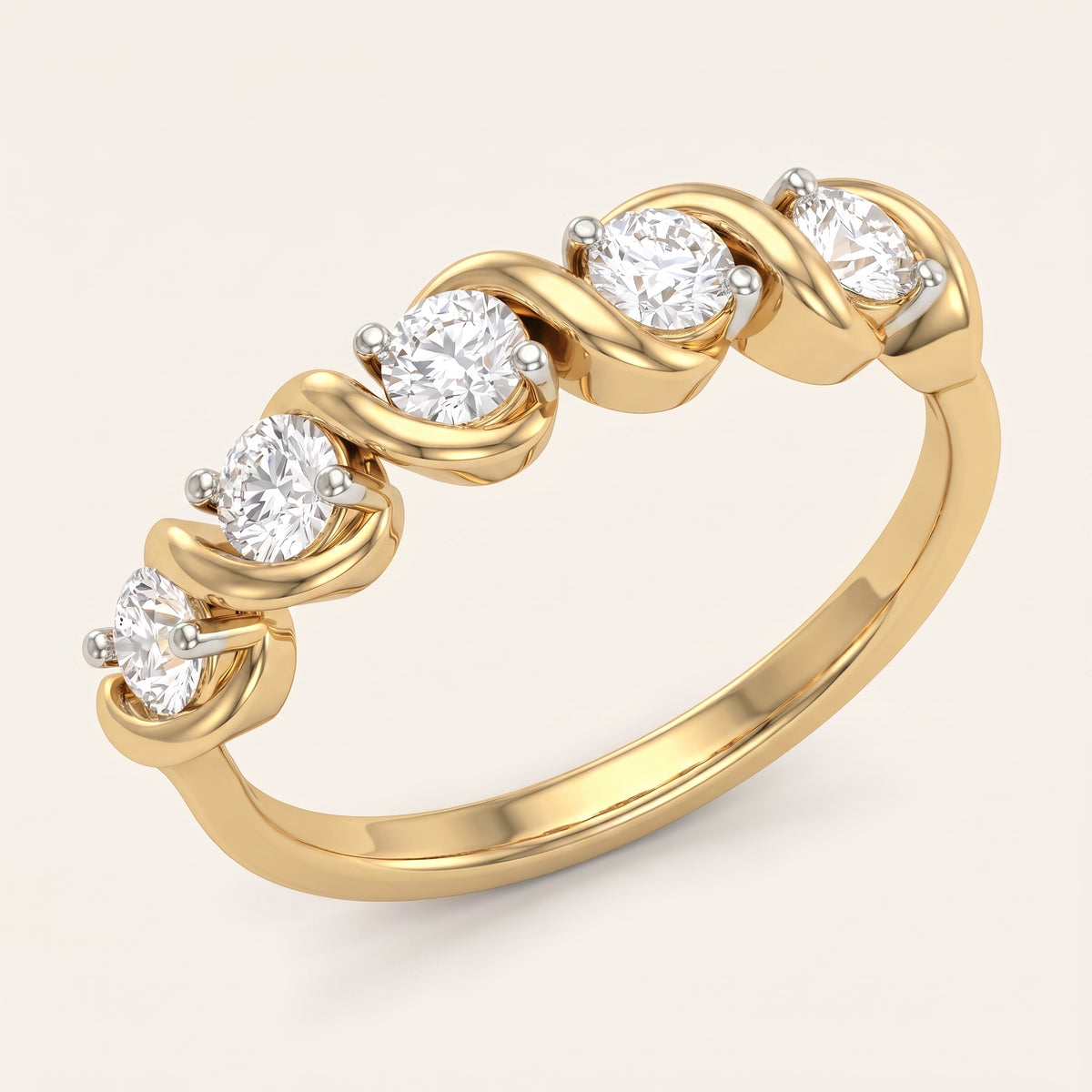 Cascade lab-grown diamond ring