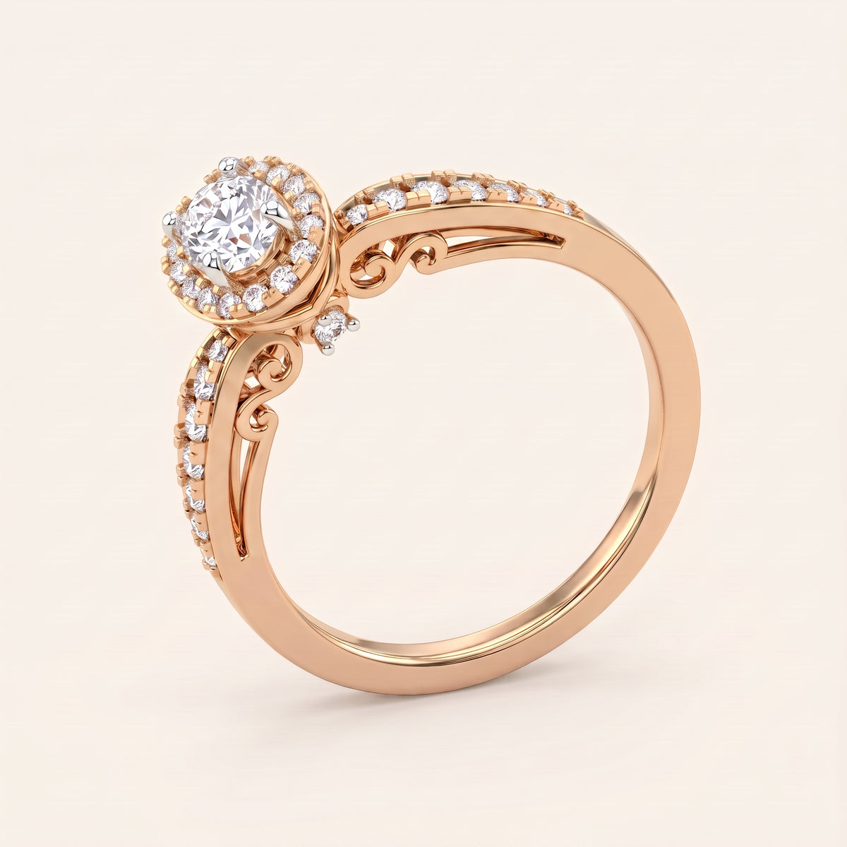 Florentine lab-grown diamond ring, view 5