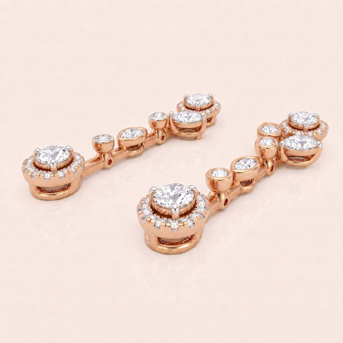 Chandelle lab-grown diamond earrings, view 8
