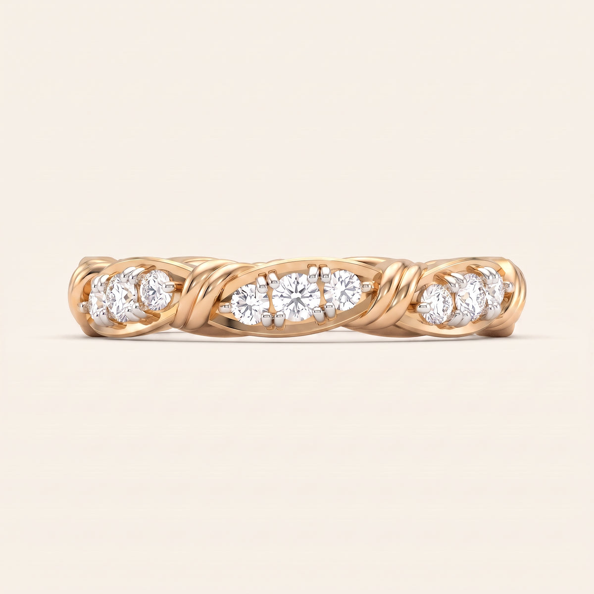 Bamboo lab-grown diamond ring, view 7