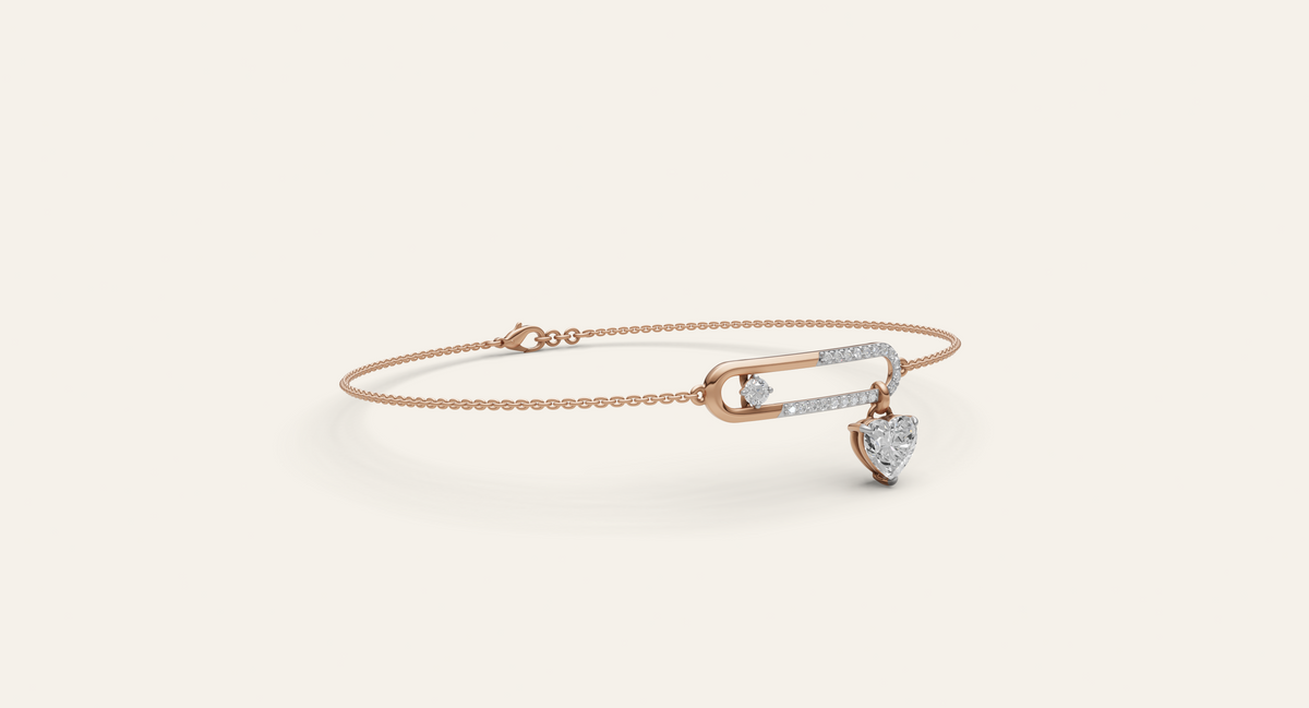 Tether lab-grown diamond bracelet, view 2