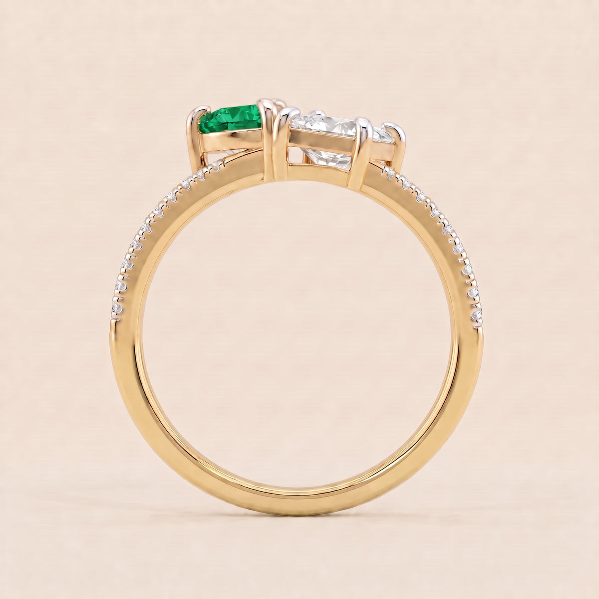 Duet lab-grown diamond ring, view 6
