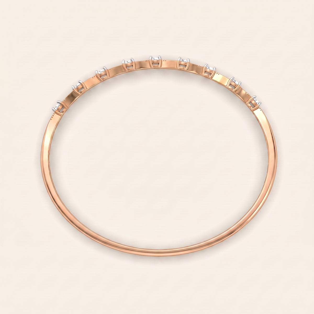 Wave lab-grown diamond bracelet, view 7