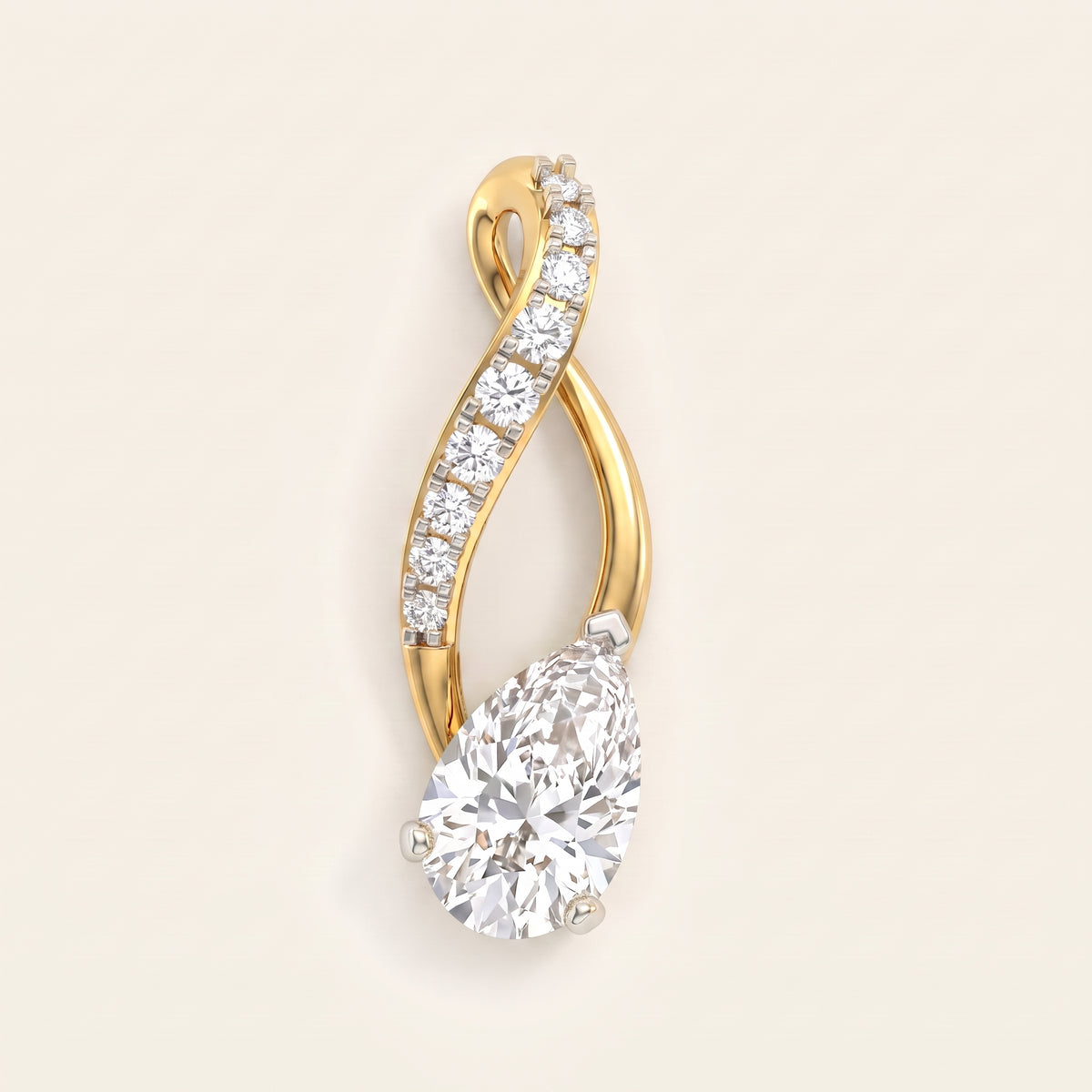 Ribbon lab-grown diamond pendant