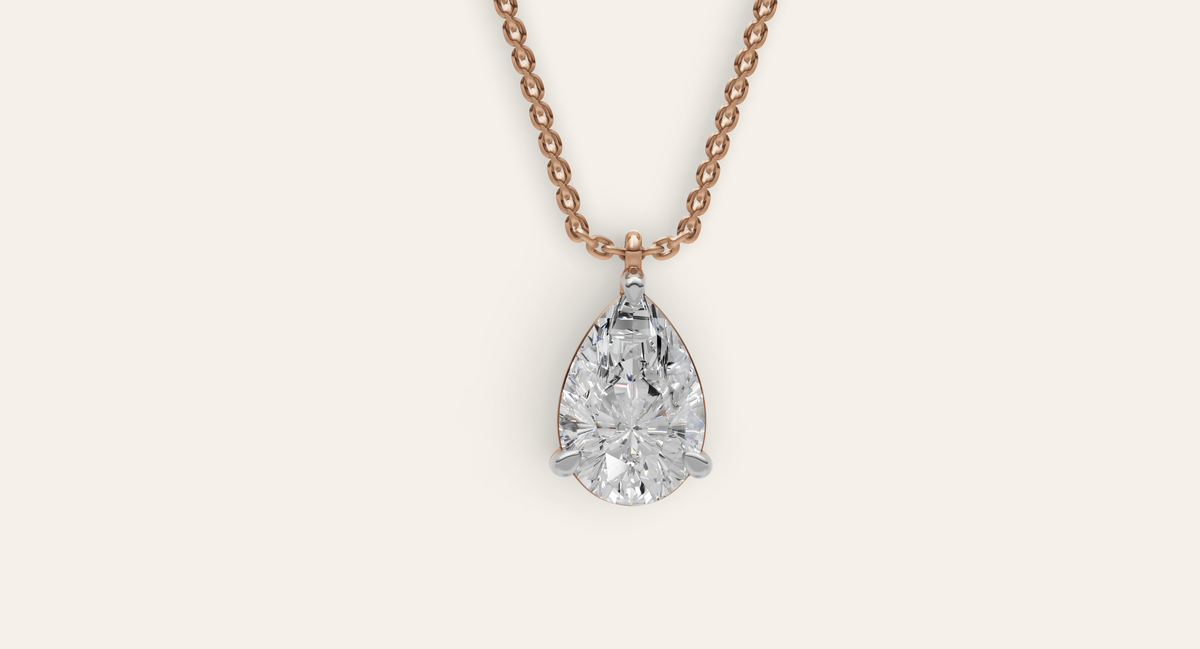 Larme lab-grown diamond pendant in rose gold