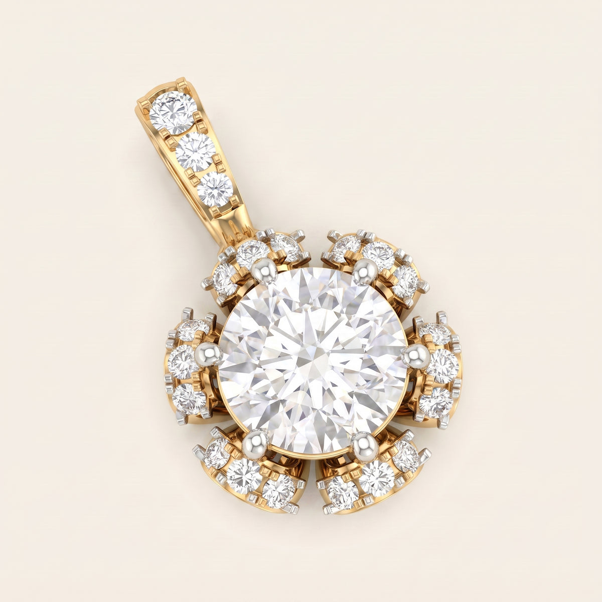 Marigold lab-grown diamond pendant, view 2