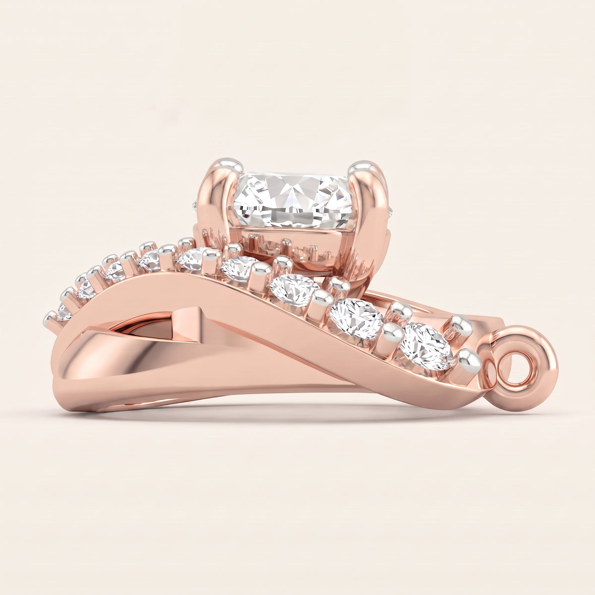Orbit lab-grown diamond pendant, view 3