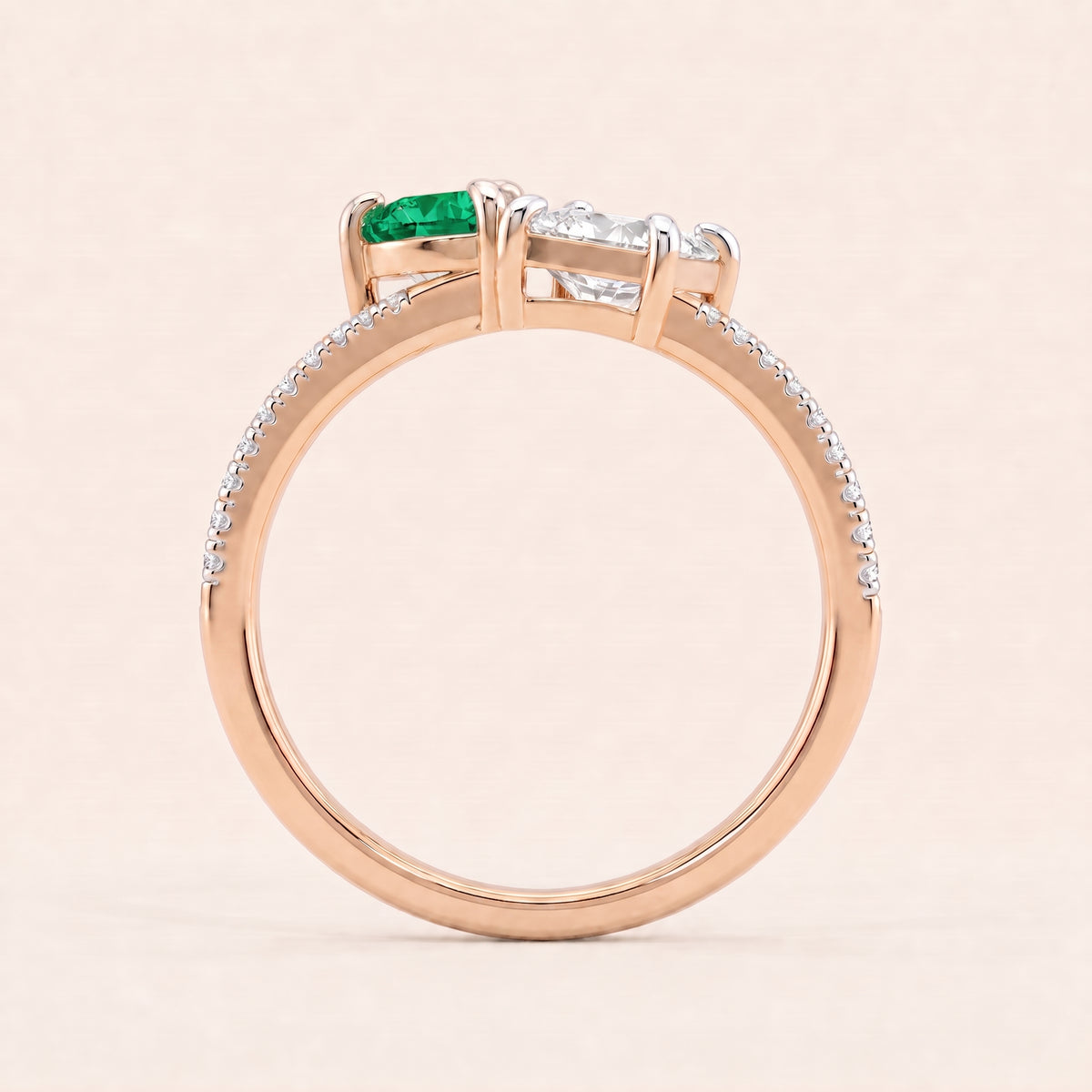 Duet lab-grown diamond ring, view 4