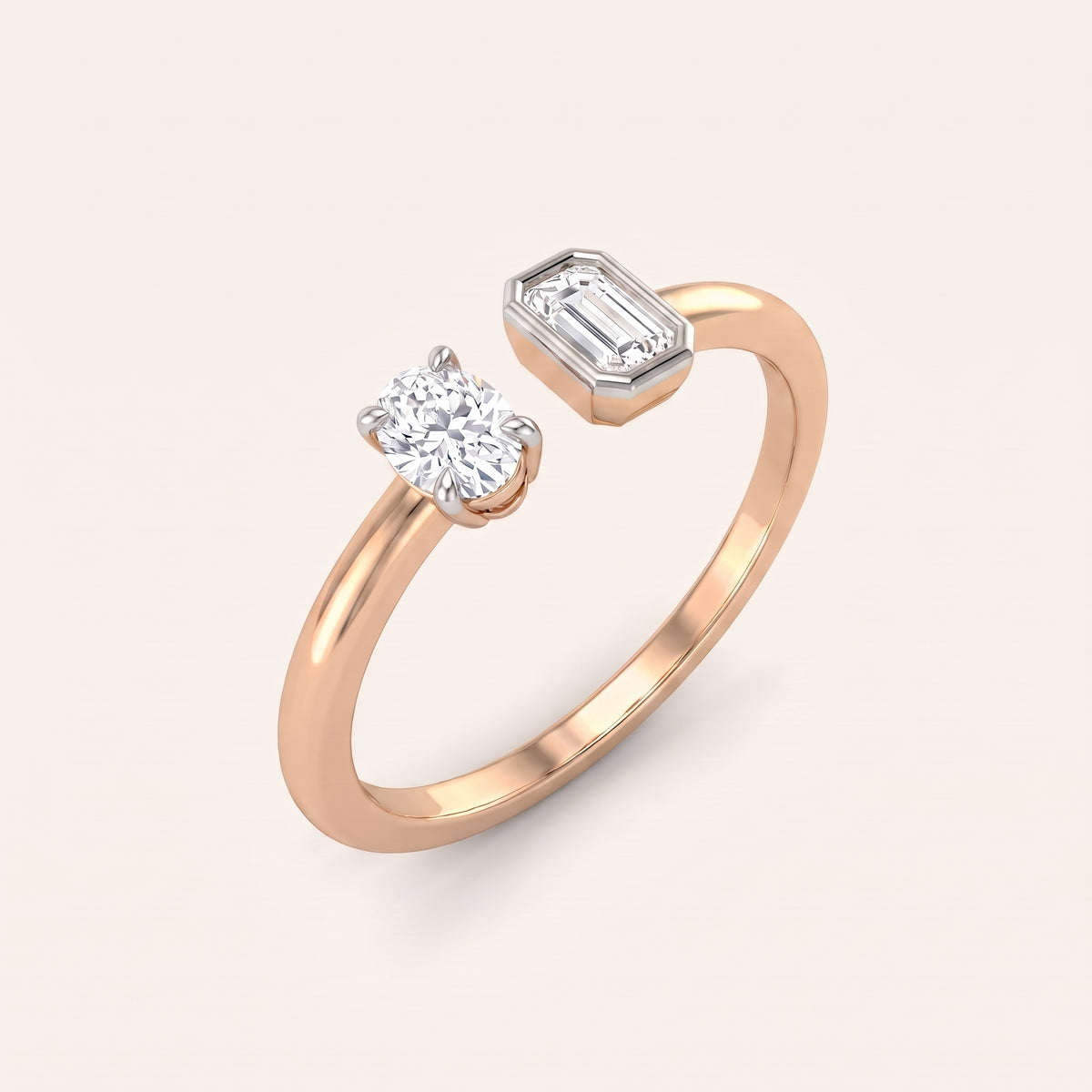 Contrast lab-grown diamond ring, view 5