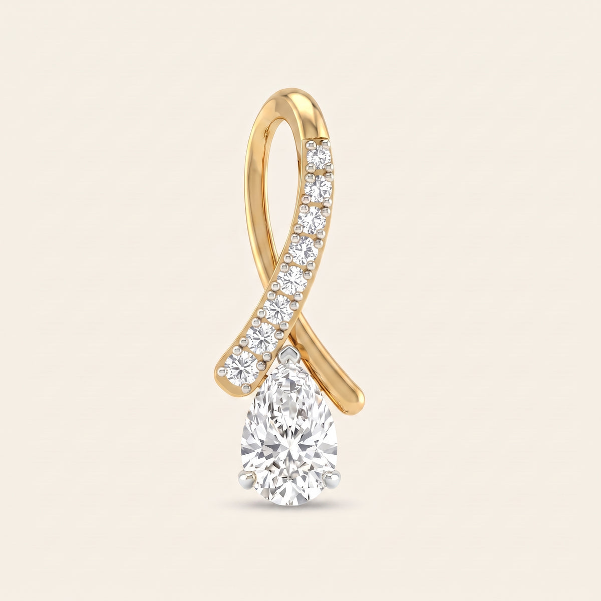 Comet lab-grown diamond pendant, view 3