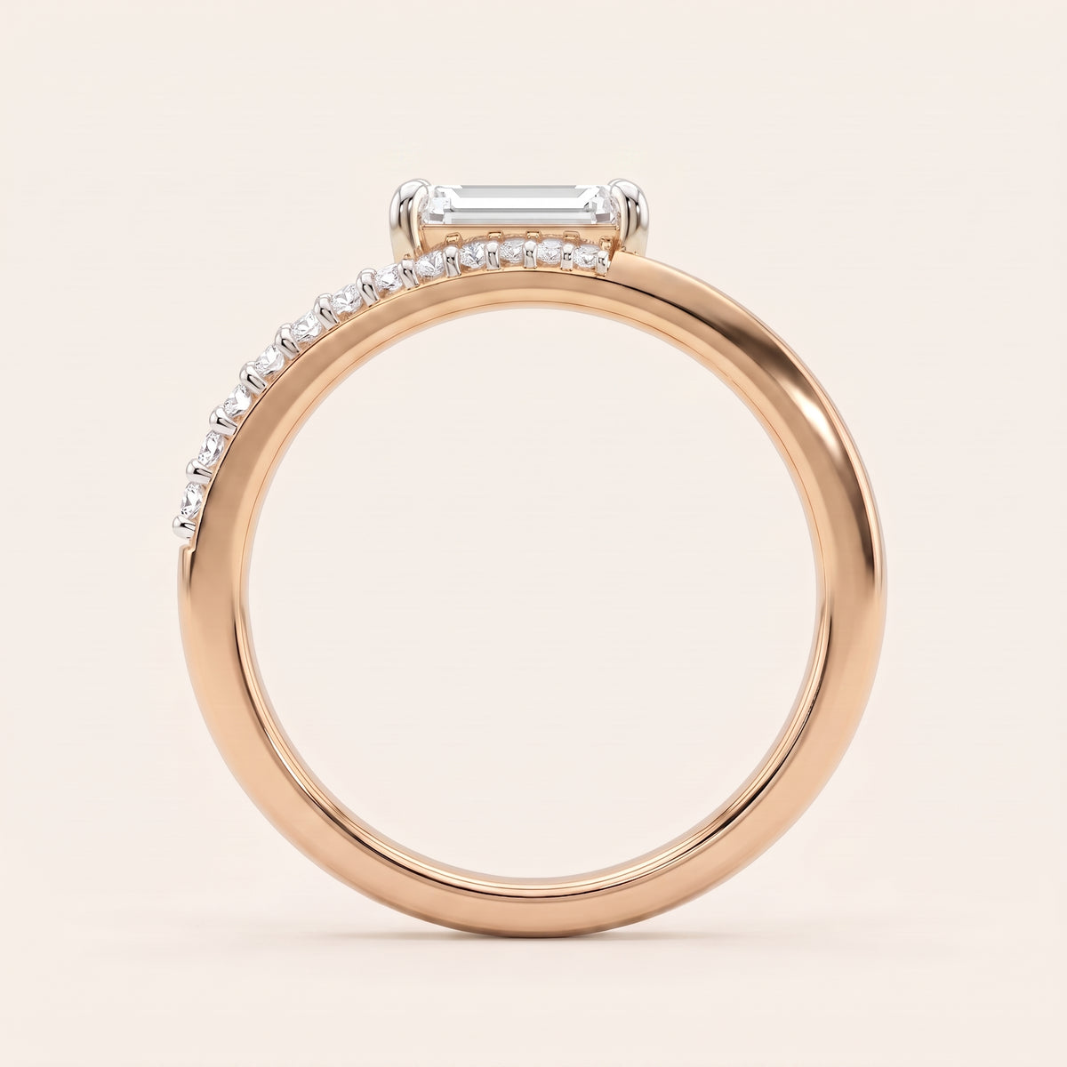 Twain lab-grown diamond ring, view 7