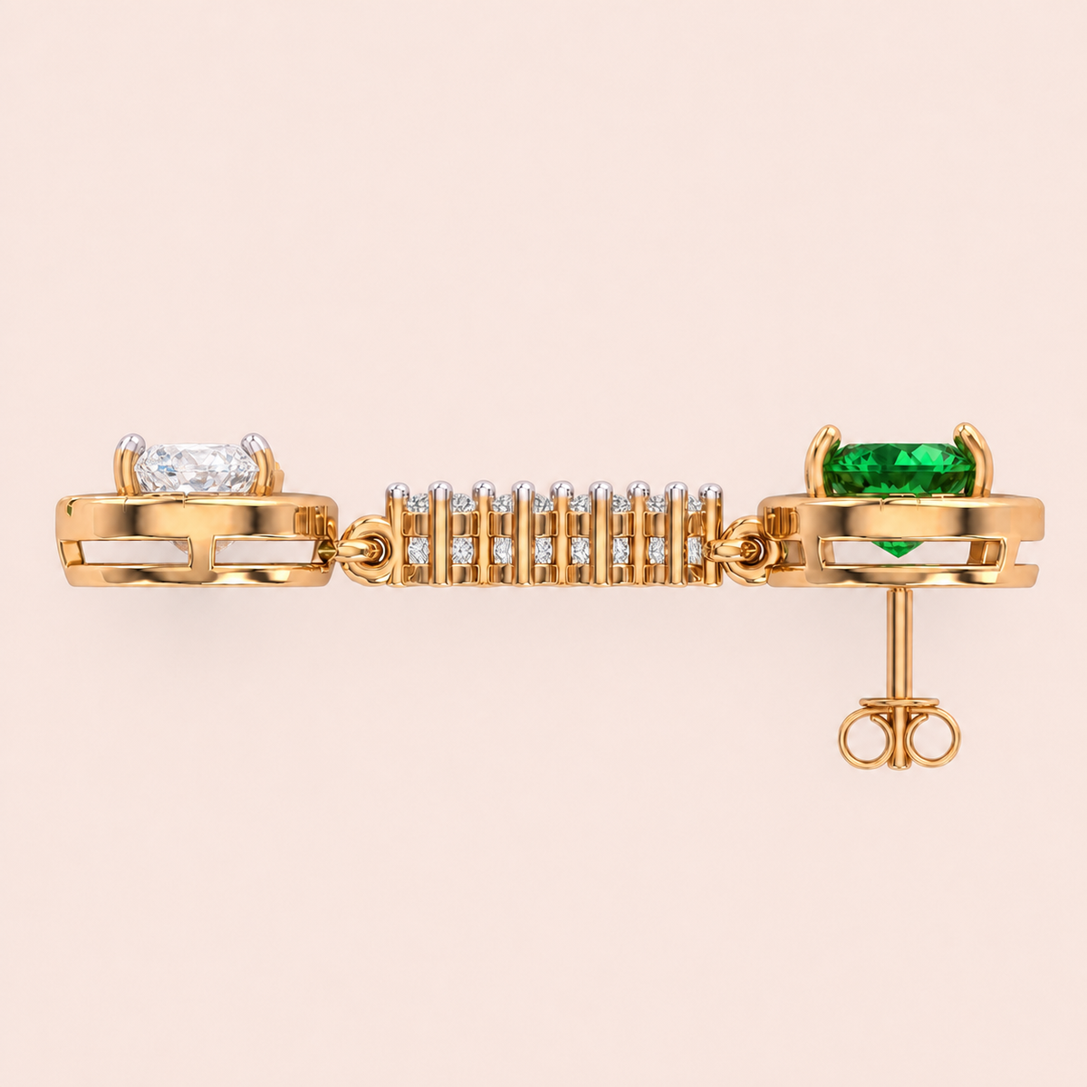 Verde lab-grown diamond earrings, view 4