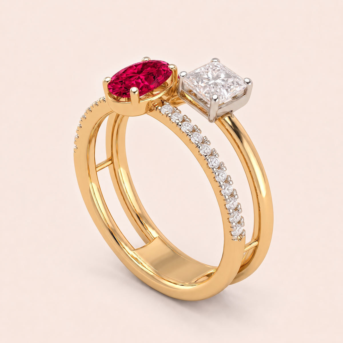 Ember lab-grown diamond ring, view 2