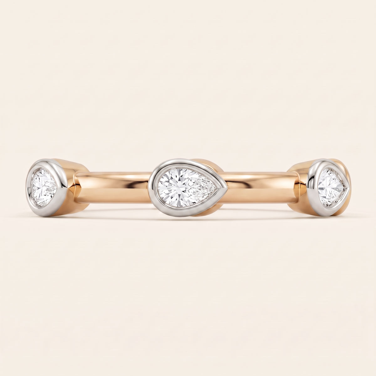 Raindrop lab-grown diamond ring, view 5
