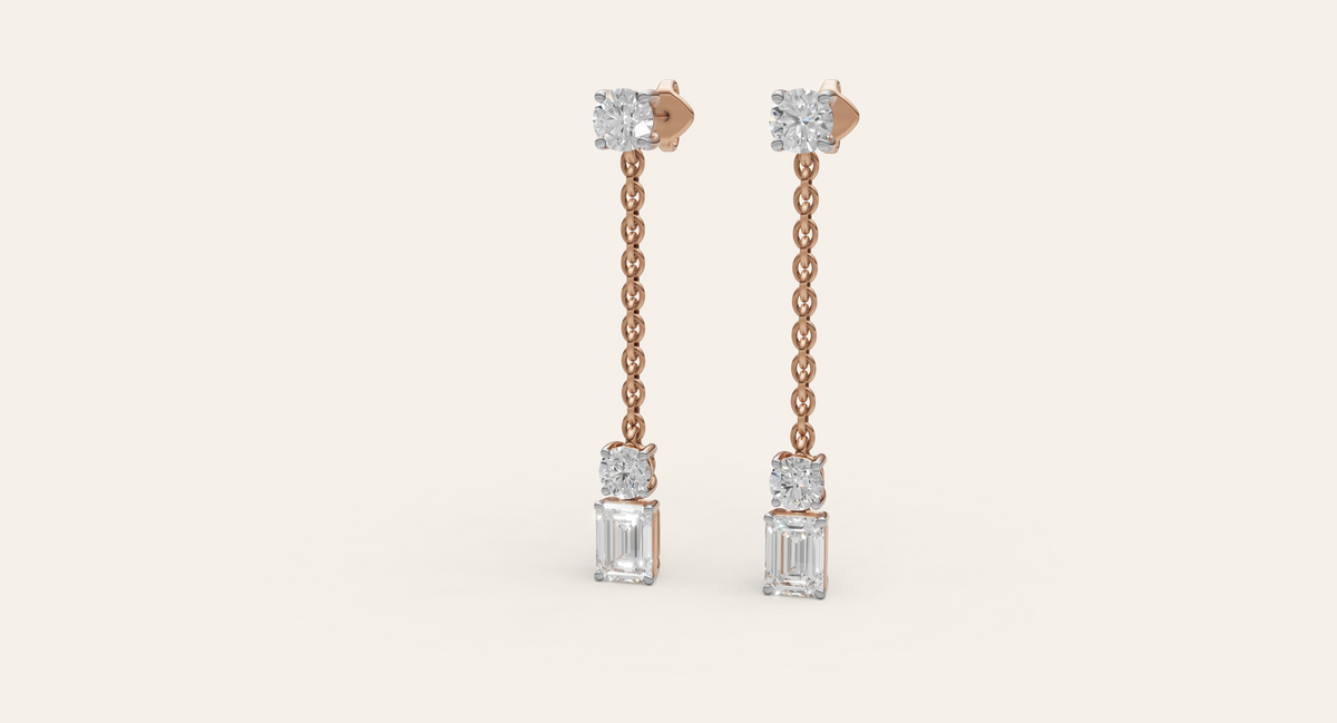 Pendulum lab-grown diamond earrings in rose gold