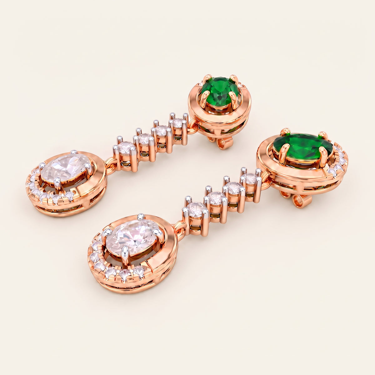 Verde lab-grown diamond earrings, view 8