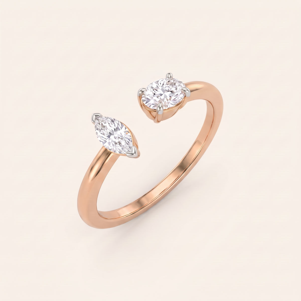 Compass lab-grown diamond ring, view 7