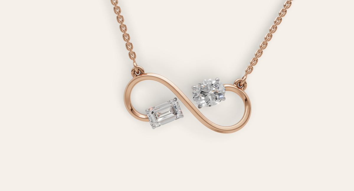 Infinita lab-grown diamond pendant in rose gold