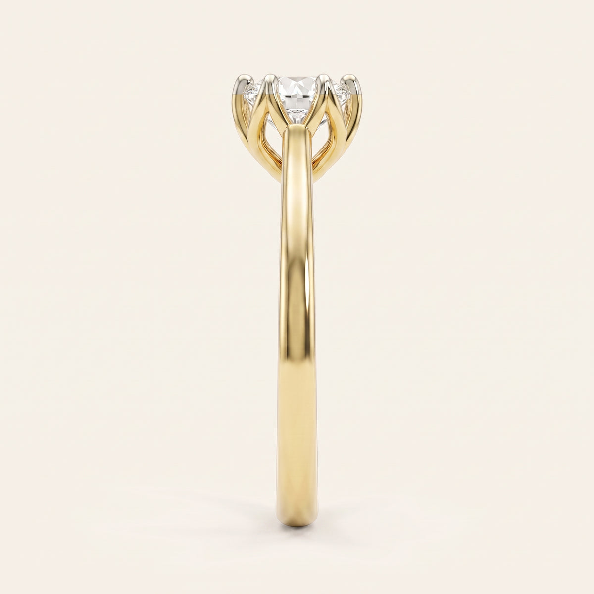 Tulip lab-grown diamond ring, view 2