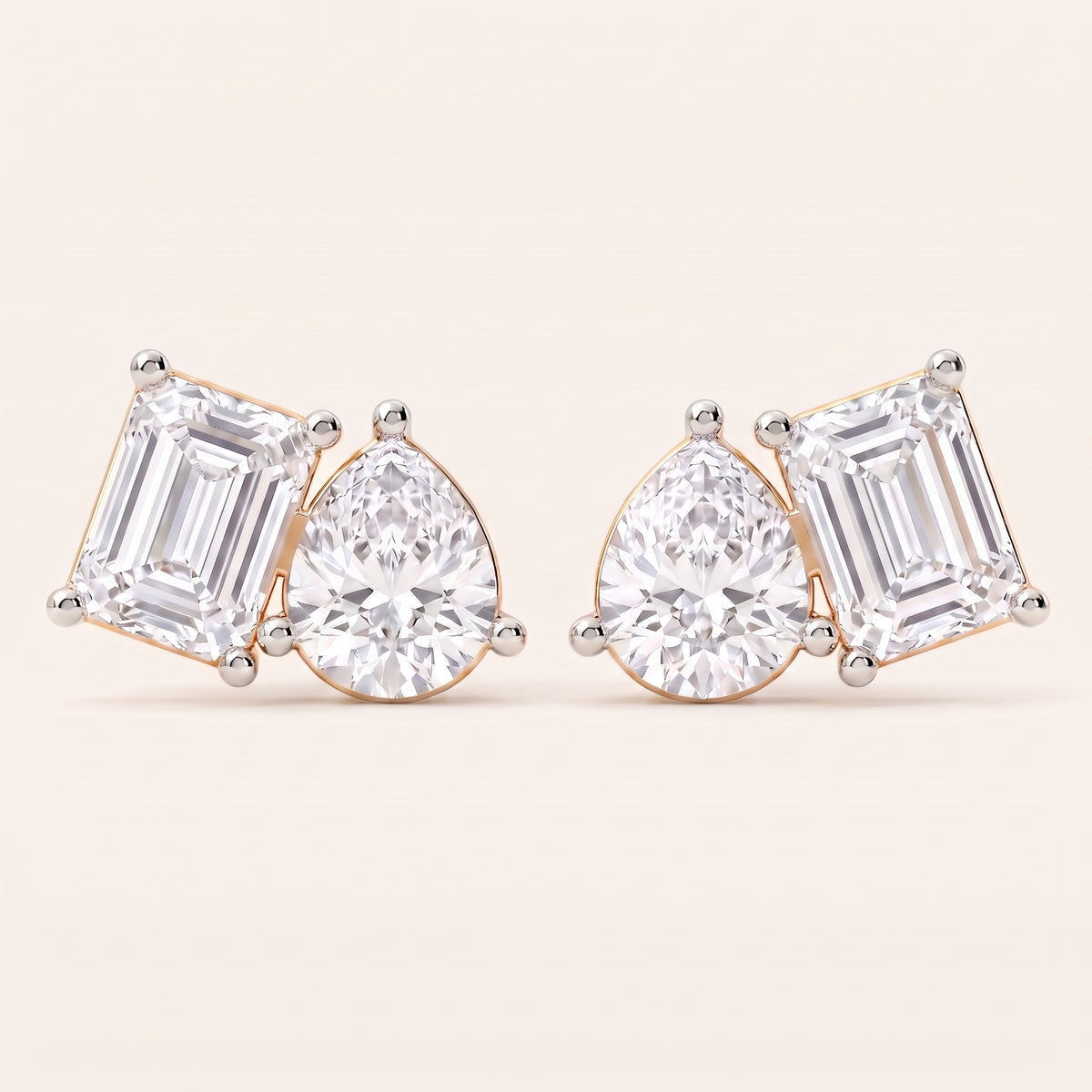 Juxta lab-grown diamond earrings, view 2