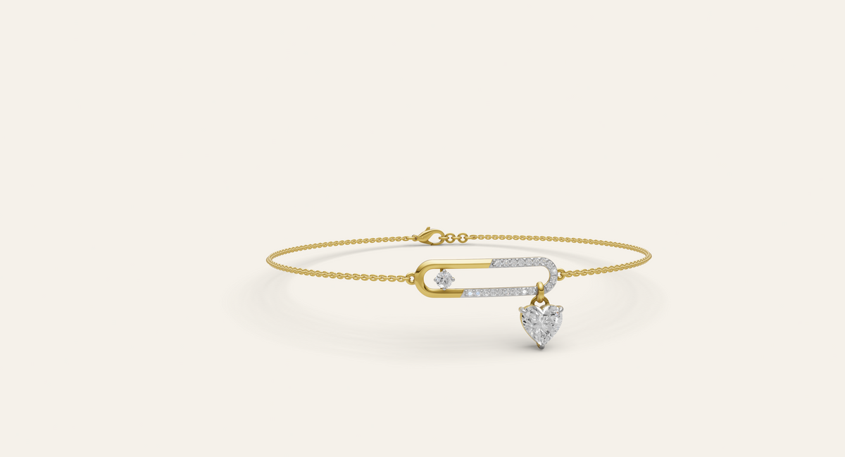 Tether lab-grown diamond bracelet in yellow gold