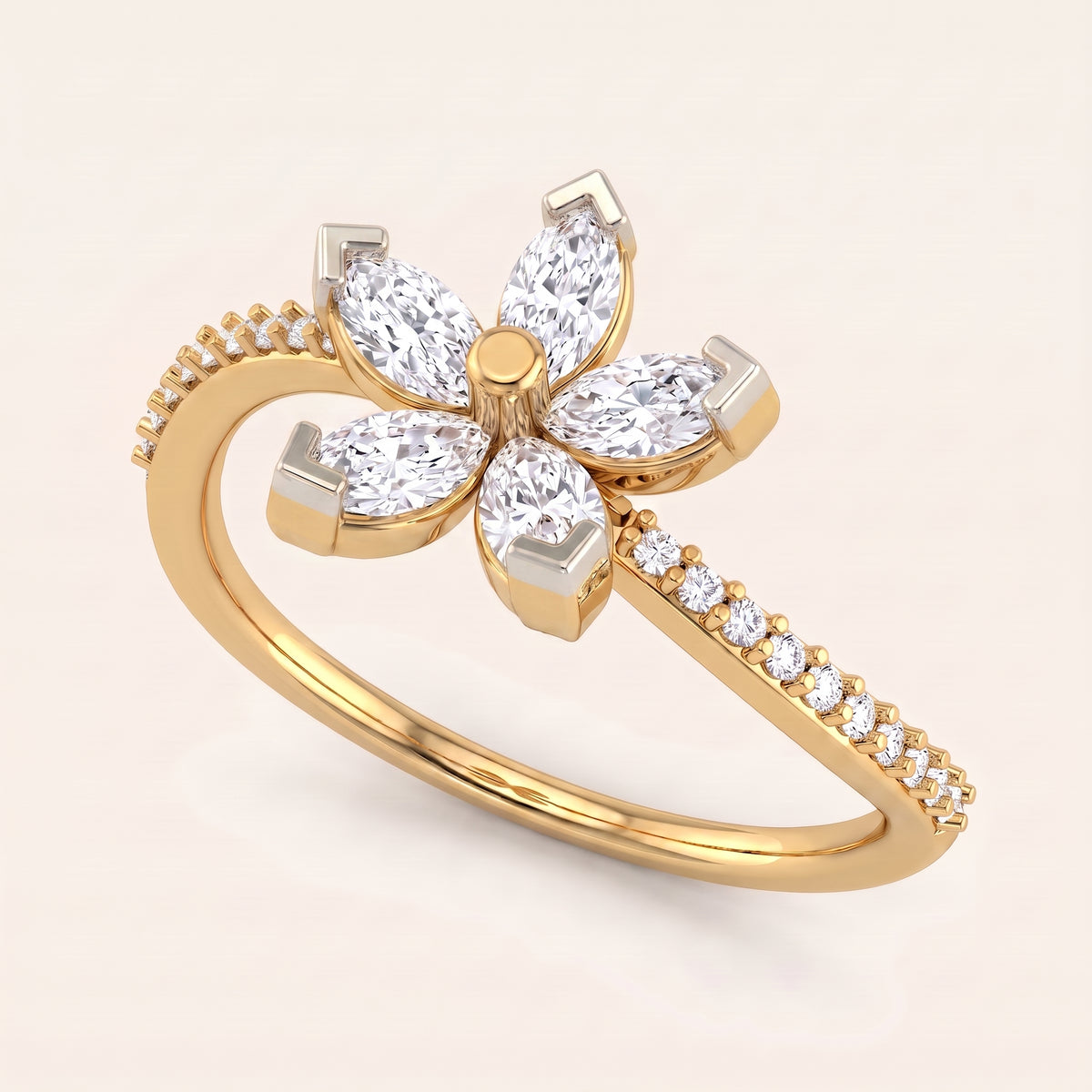 Jasmine lab-grown diamond ring, view 3
