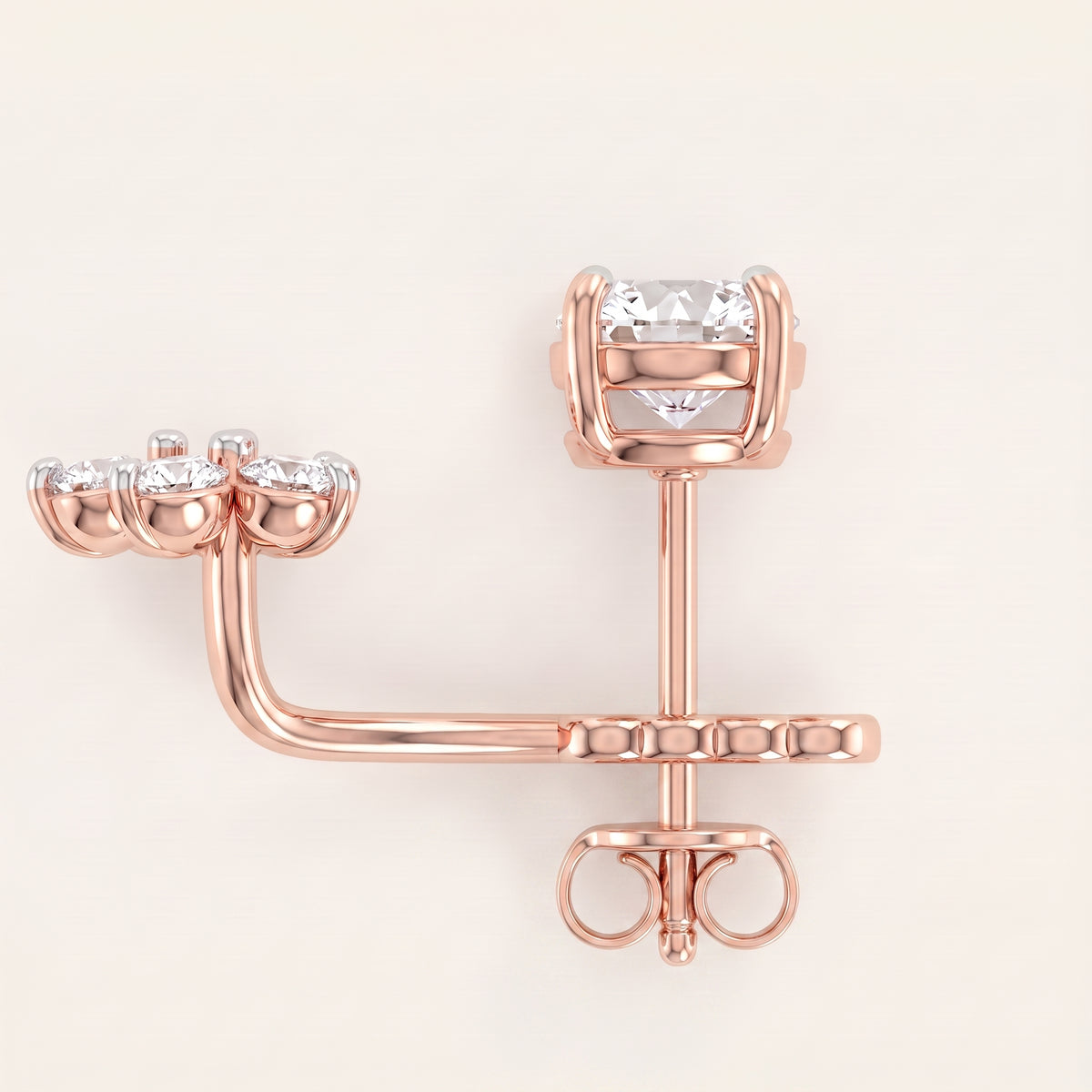 Wings lab-grown diamond earrings, view 5