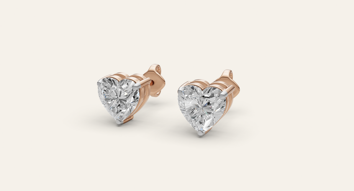 Amora lab-grown diamond earrings in rose gold