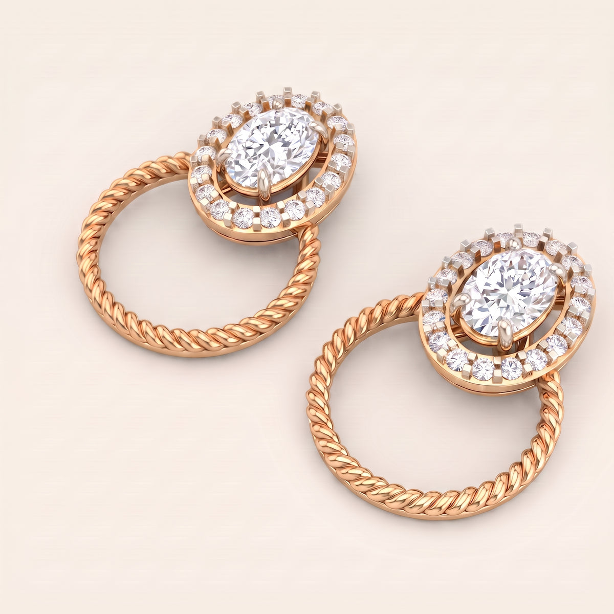 Marina lab-grown diamond earrings, view 4