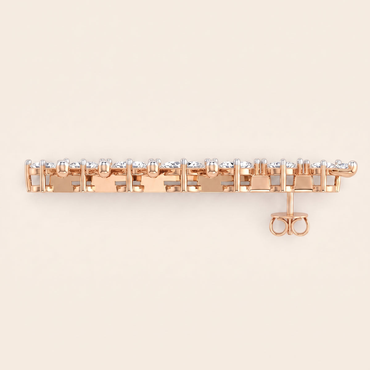 Glint lab-grown diamond earrings, view 6