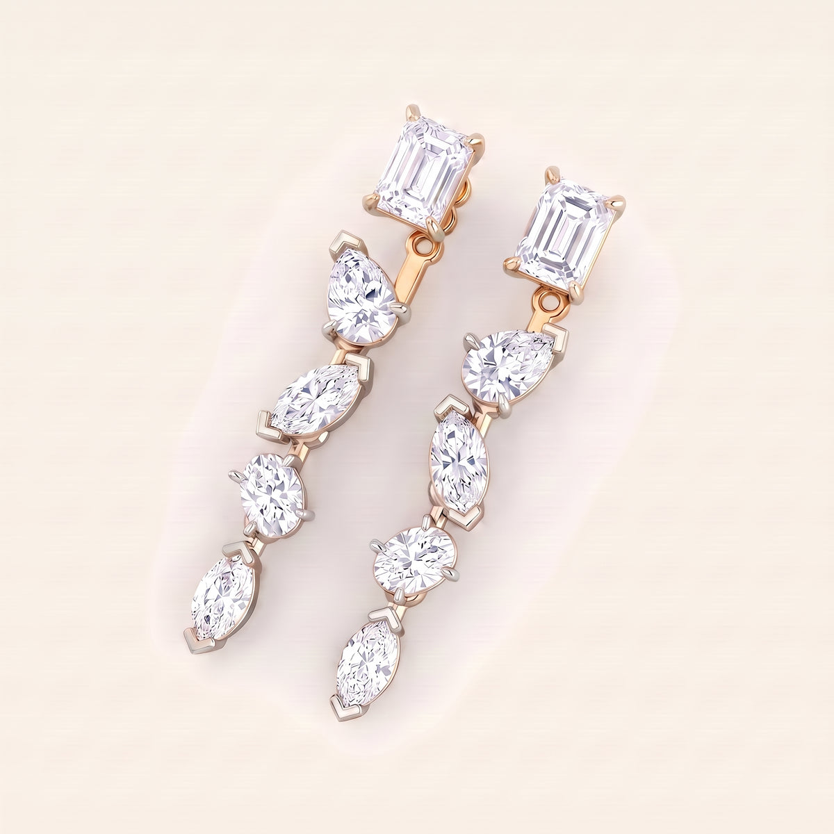 Medley lab-grown diamond earrings, view 4