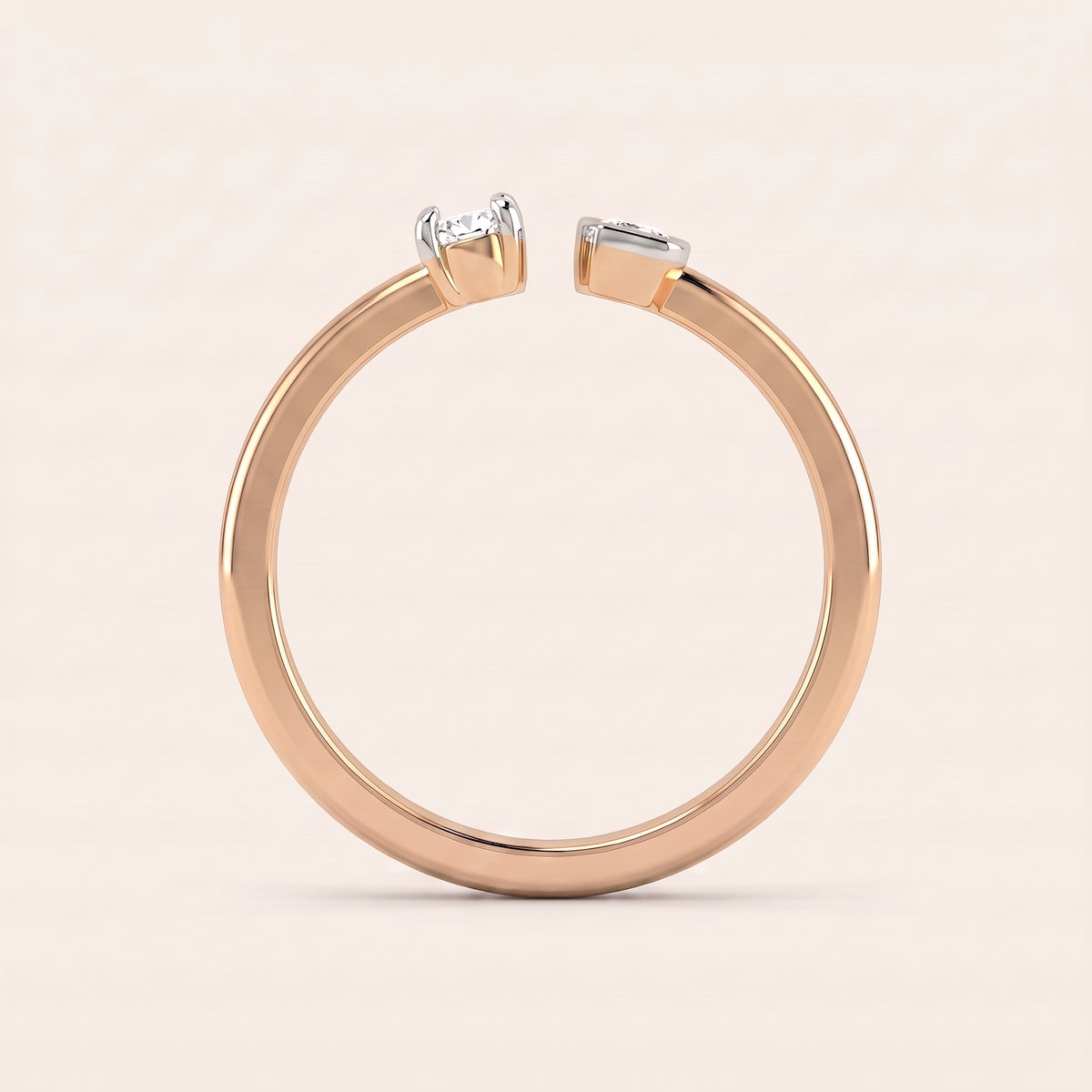 Contrast lab-grown diamond ring, view 6