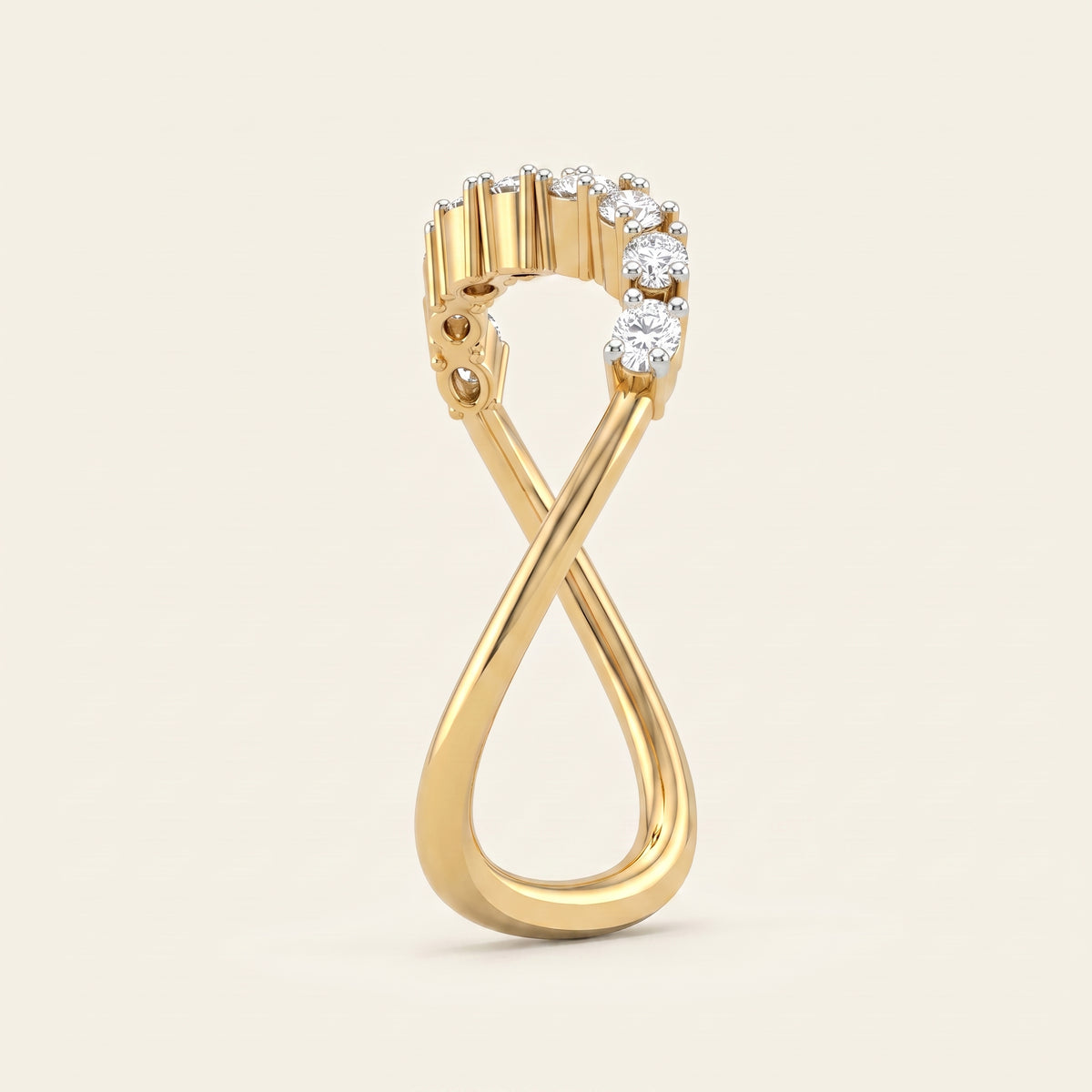 Sunrise lab-grown diamond ring, view 2