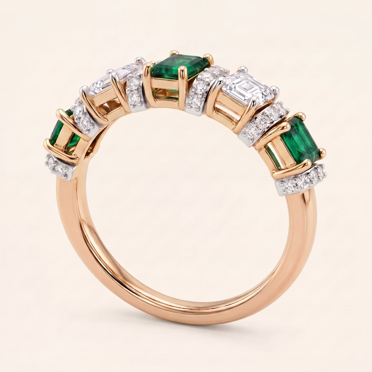 Mosaic lab-grown diamond ring, view 7