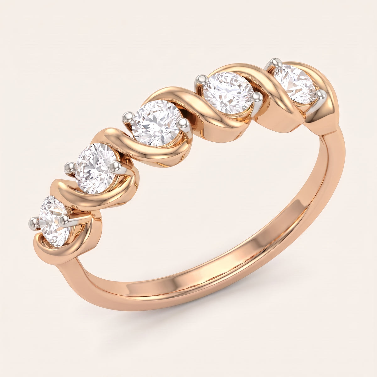 Cascade lab-grown diamond ring, view 5
