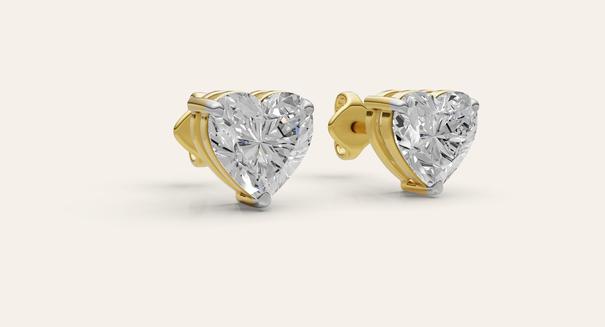 Amora lab-grown diamond earrings, view 2