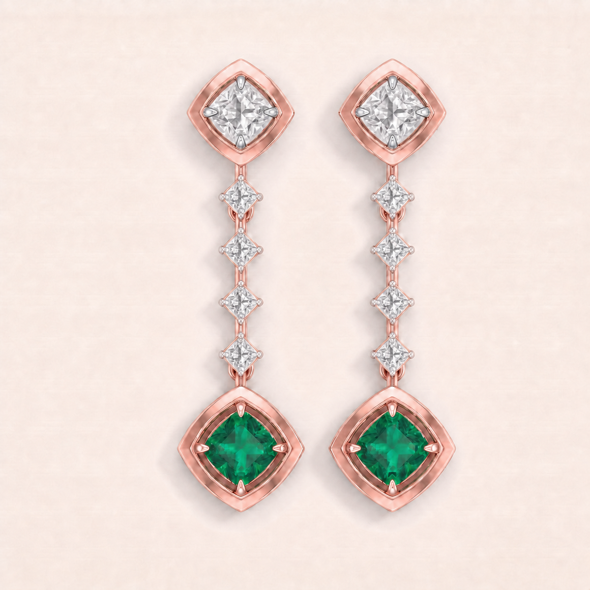 Envy lab-grown diamond earrings, view 2