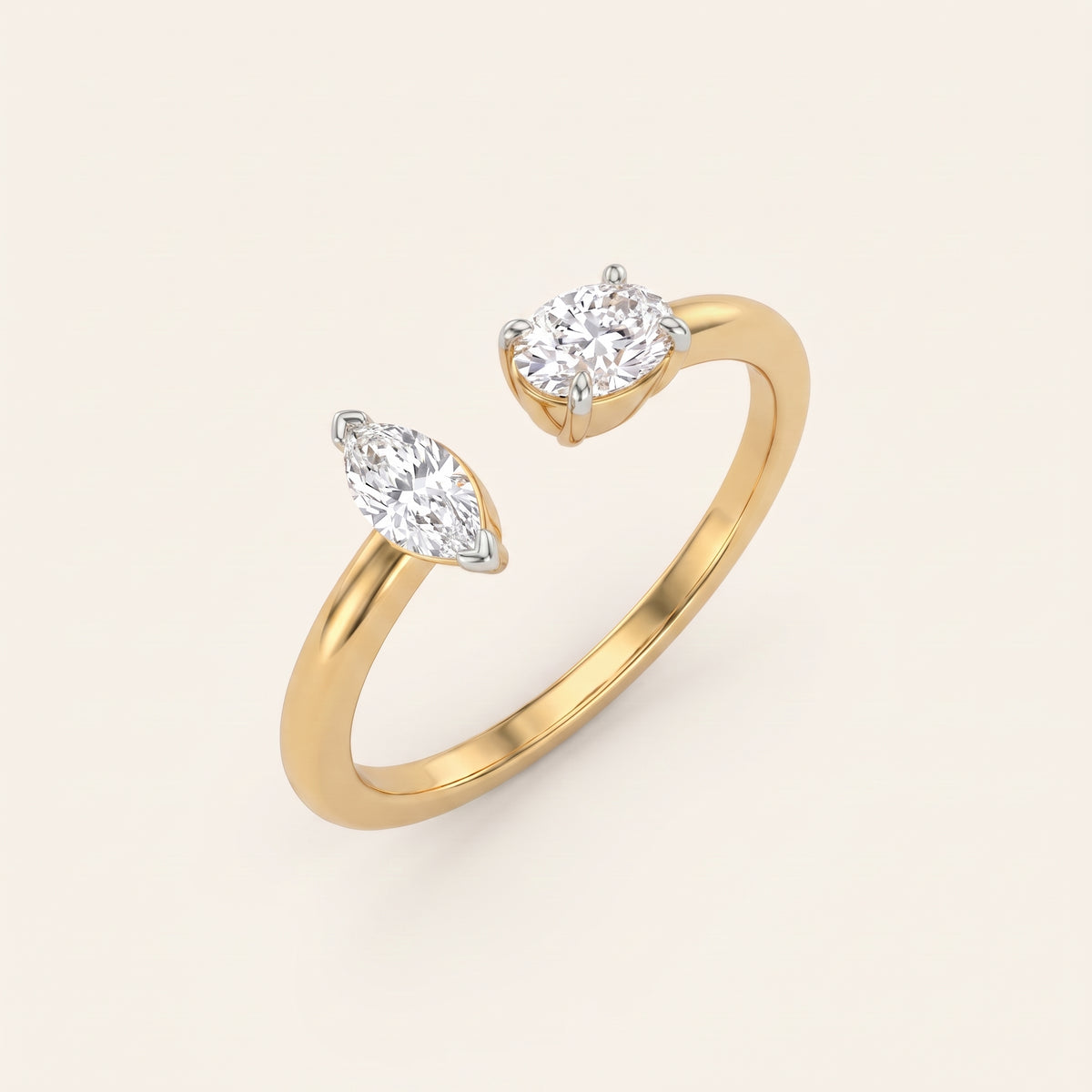 Compass lab-grown diamond ring, view 3