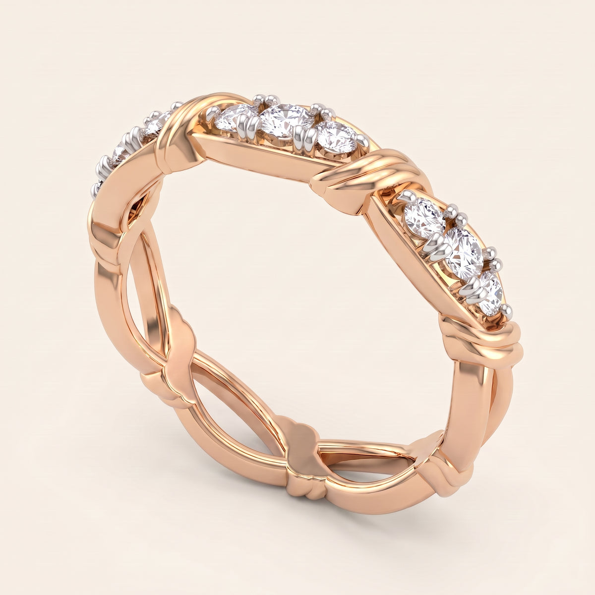Bamboo lab-grown diamond ring, view 8