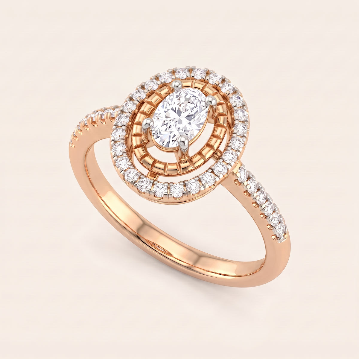 Aurora lab-grown diamond ring, view 7