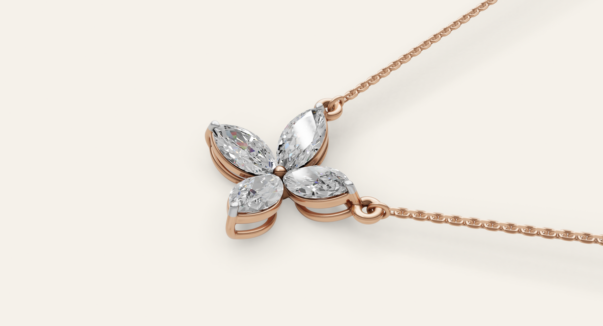 Papillon lab-grown diamond pendant, view 4