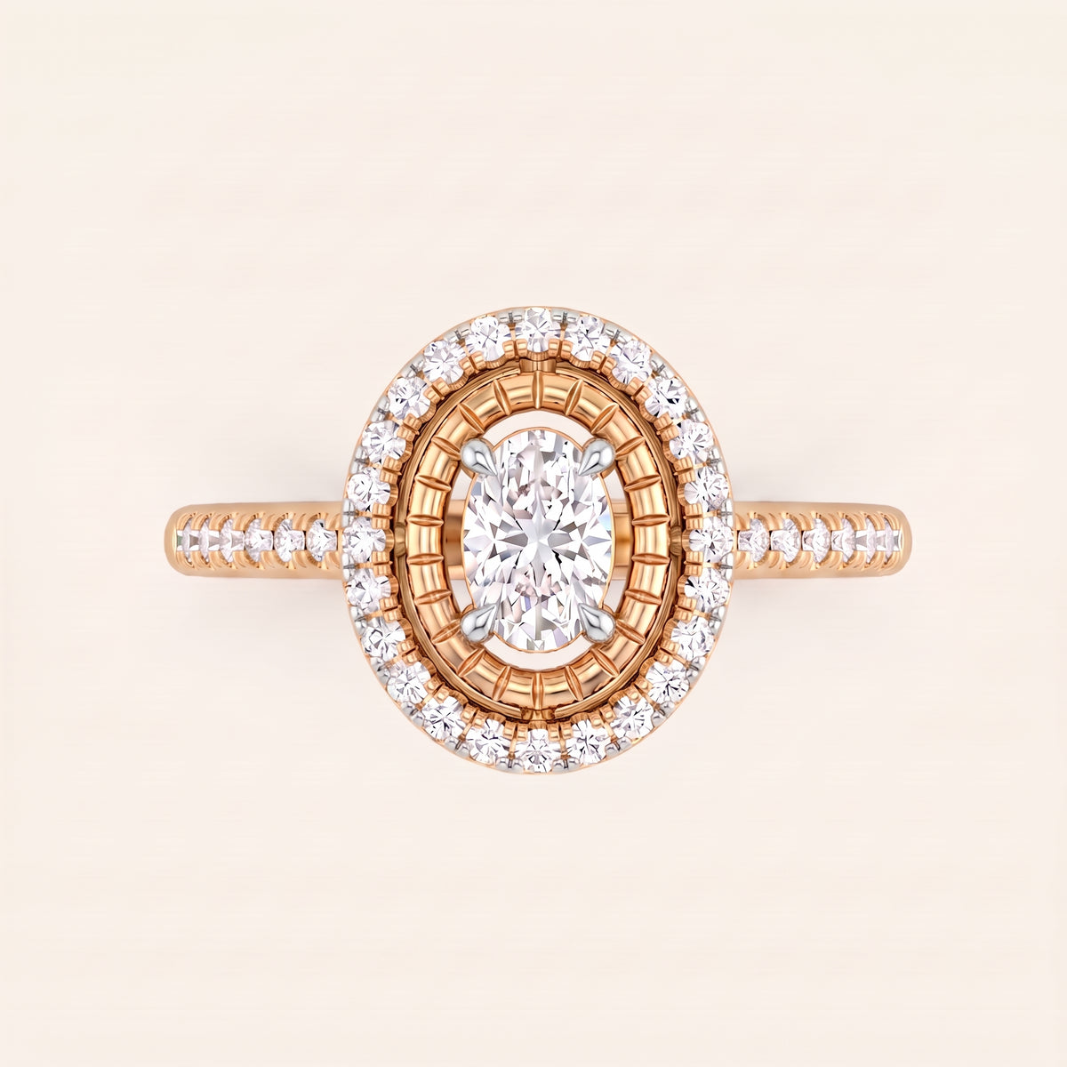 Aurora lab-grown diamond ring, view 8