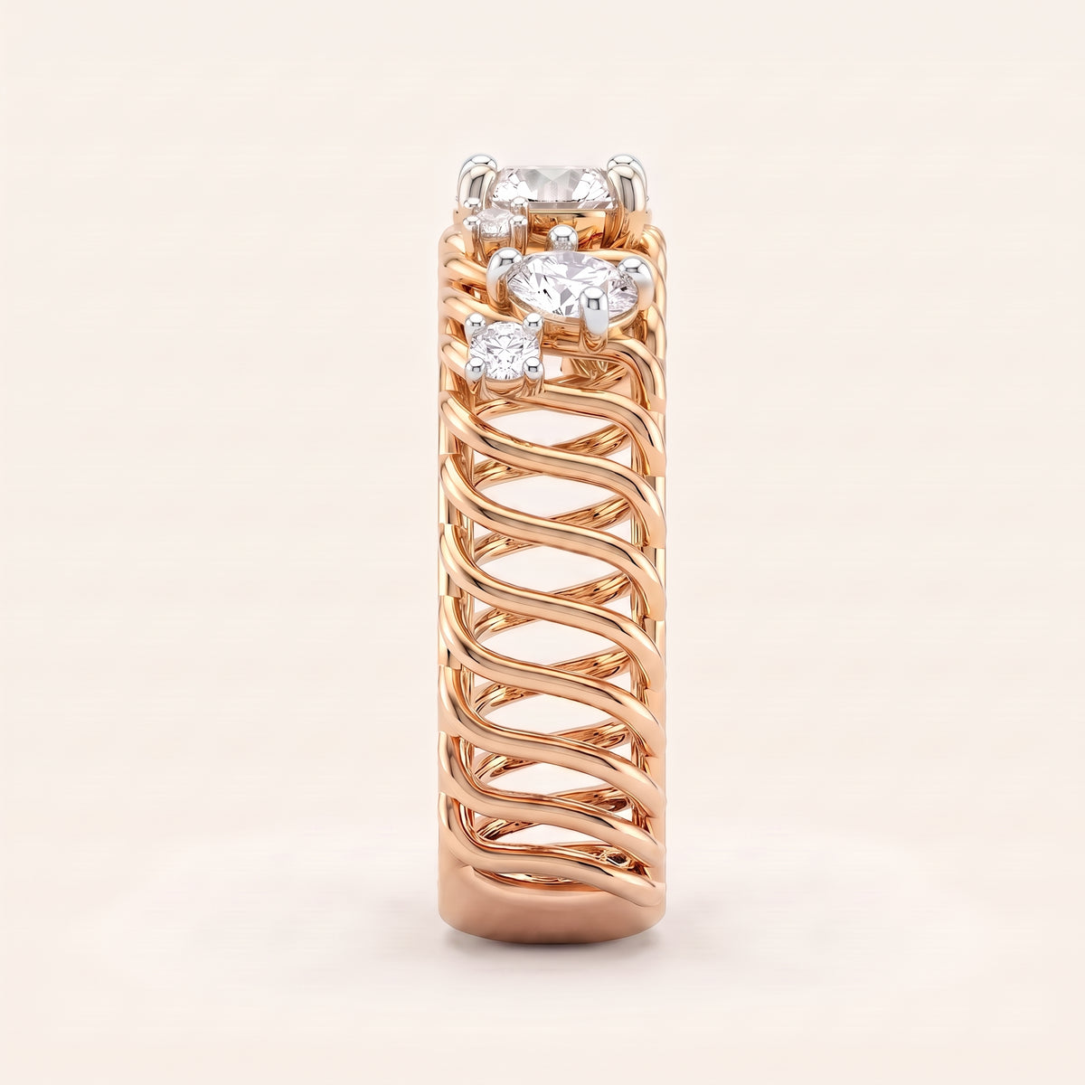 Tapestry lab-grown diamond ring, view 8