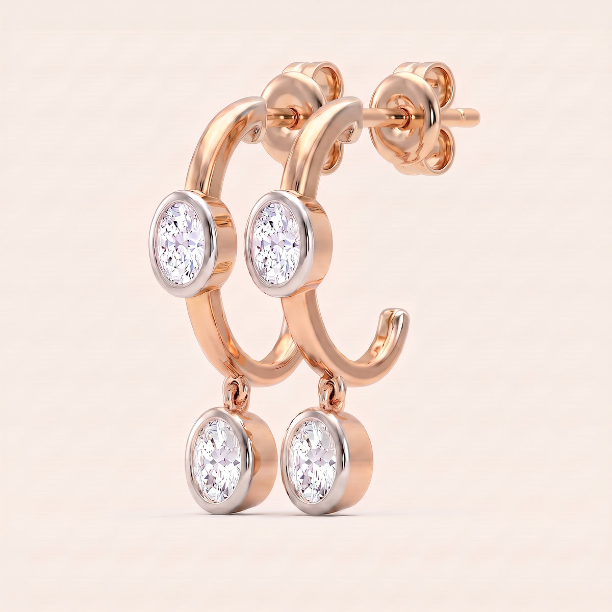 Duality lab-grown diamond earrings, view 8