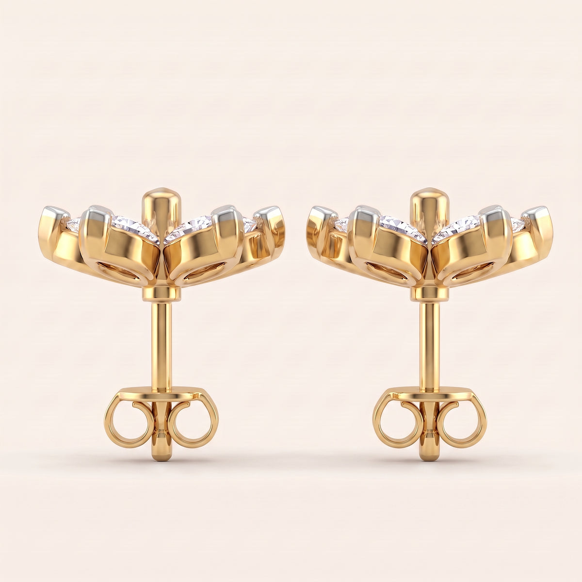 Jasmine lab-grown diamond earrings, view 4