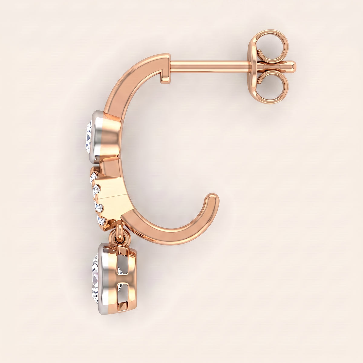 Totem lab-grown diamond earrings, view 6