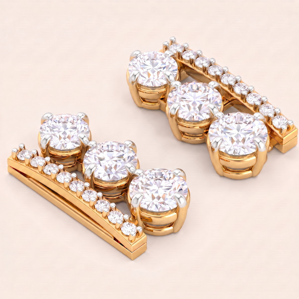 Tower lab-grown diamond earrings, view 2
