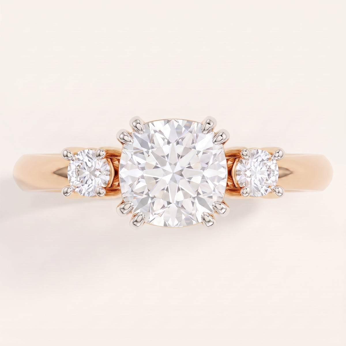 Trinity lab-grown diamond ring, view 8