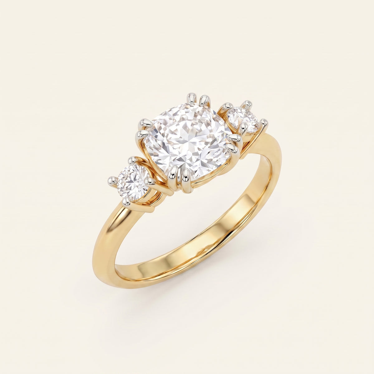 Trinity lab-grown diamond ring, view 3