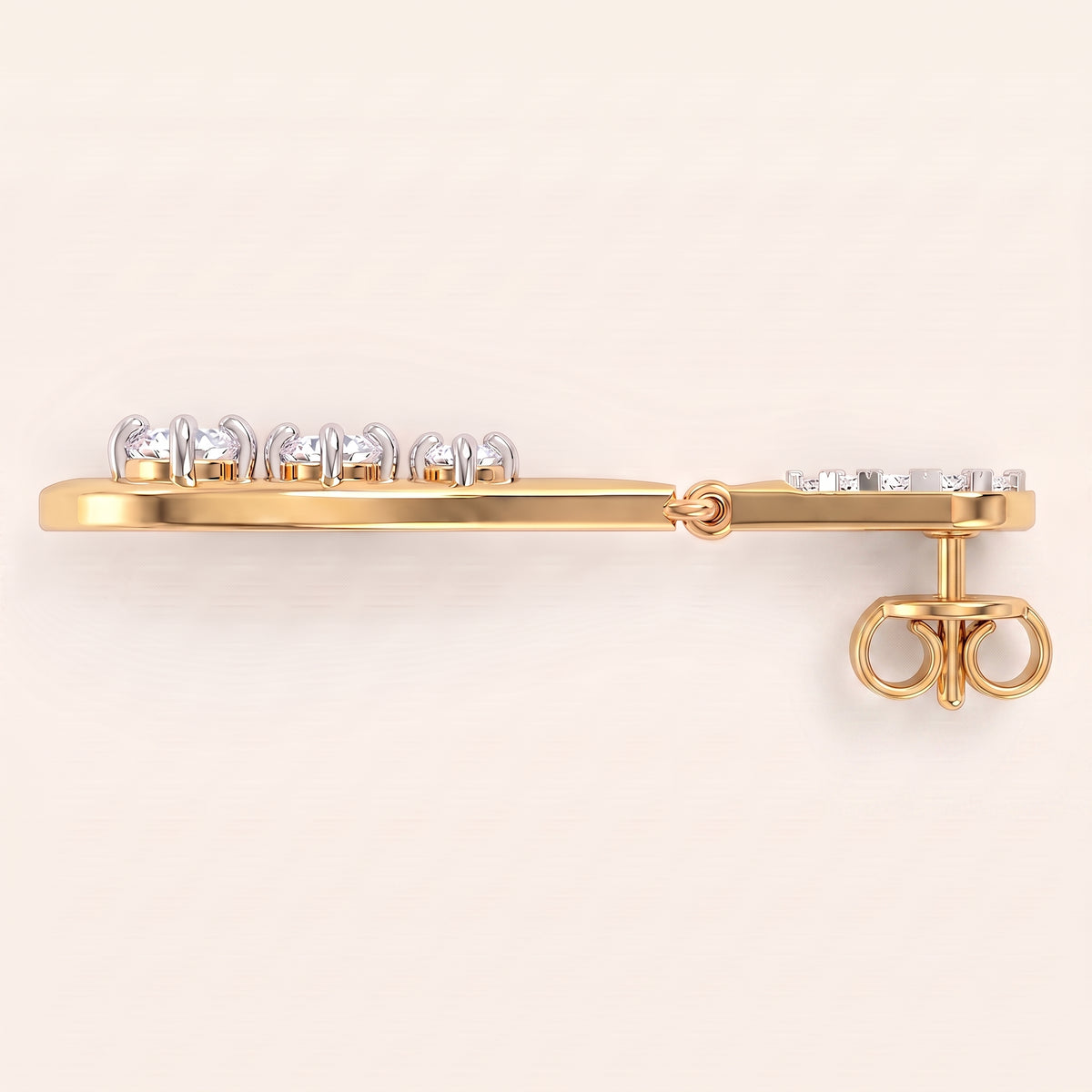 Lantern lab-grown diamond earrings, view 6